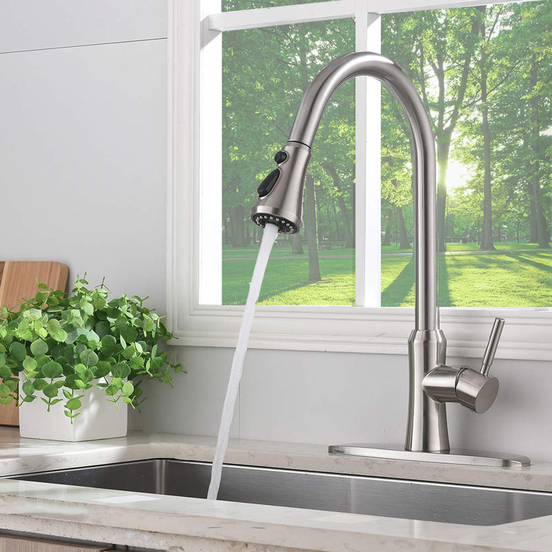 Friho Pull Down Single Handle Kitchen Faucet & Reviews Wayfair